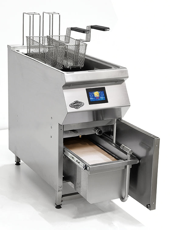 Mit Lift-Schnellfritteuse mit Ölfilter – 400 V / 25 L