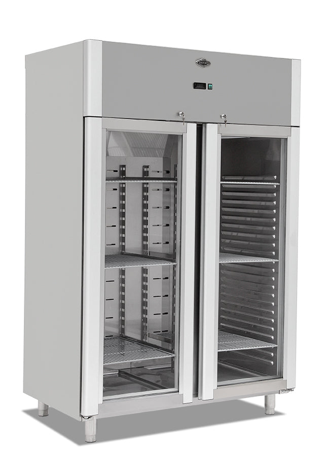 Standkühlschrank mit Doppeltüren und Glas – 1400 L