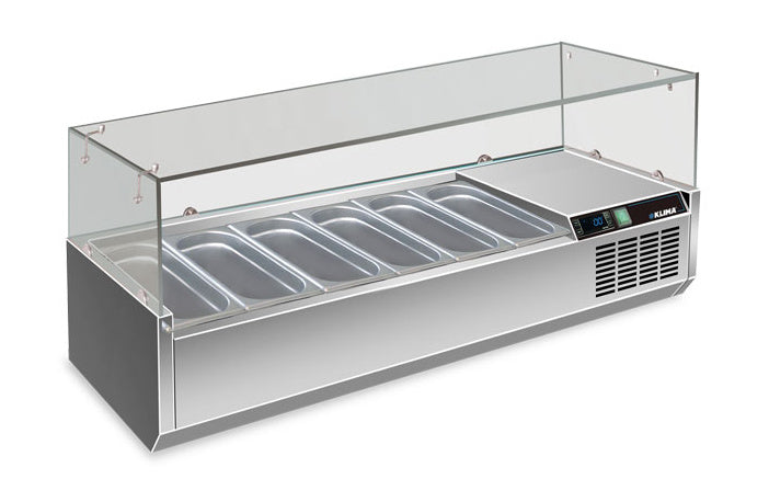 RWX 1502 GN-Aufsatzkühlvitrine 1500×395×435 mm