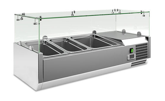Statische GN-Aufsatzkühlvitrine VRX 1000/380 FG 955×395×435 mm