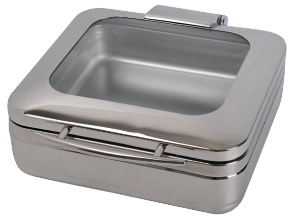 Quadratischer Chafing Dish 2/3 GN Glasdeckel Induktionsboden - 410x480x165 mm