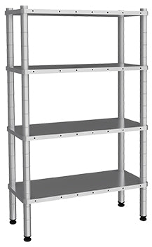 4-stöckige Flachregale Breite 360 mm - 360x1370x1800 mm