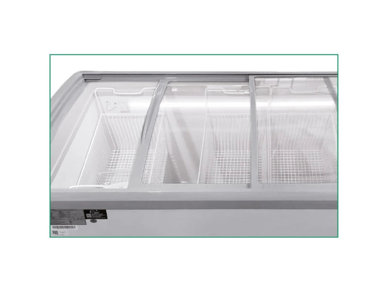 Congelatore a pozzetto con vetri scorrevoli - Luce interna - 375 L netti - −24 °C / −12 °C - 1400×690×830 mm