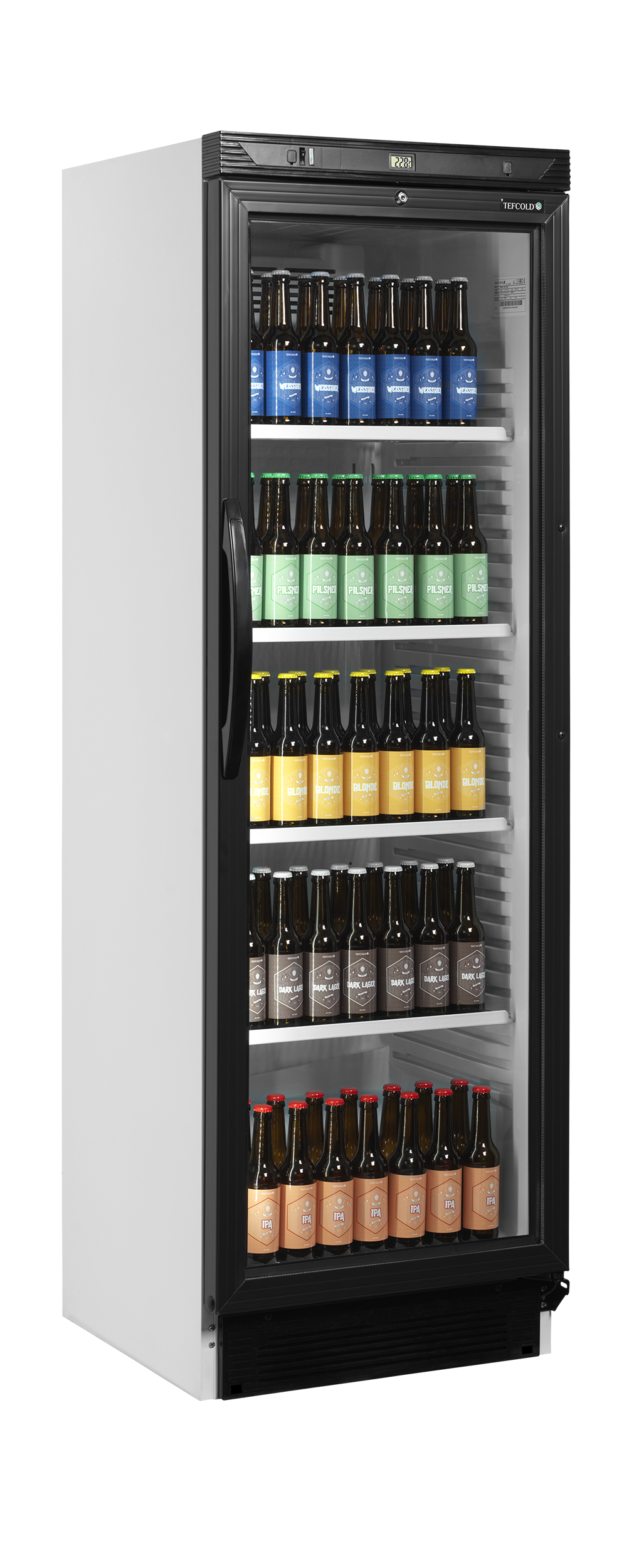 Getränkekühlschrank – 1 Glastür – 219 L – 595×600×1840 mm – Weiß – +2 bis +12 °C - Anwendungsbeispiel