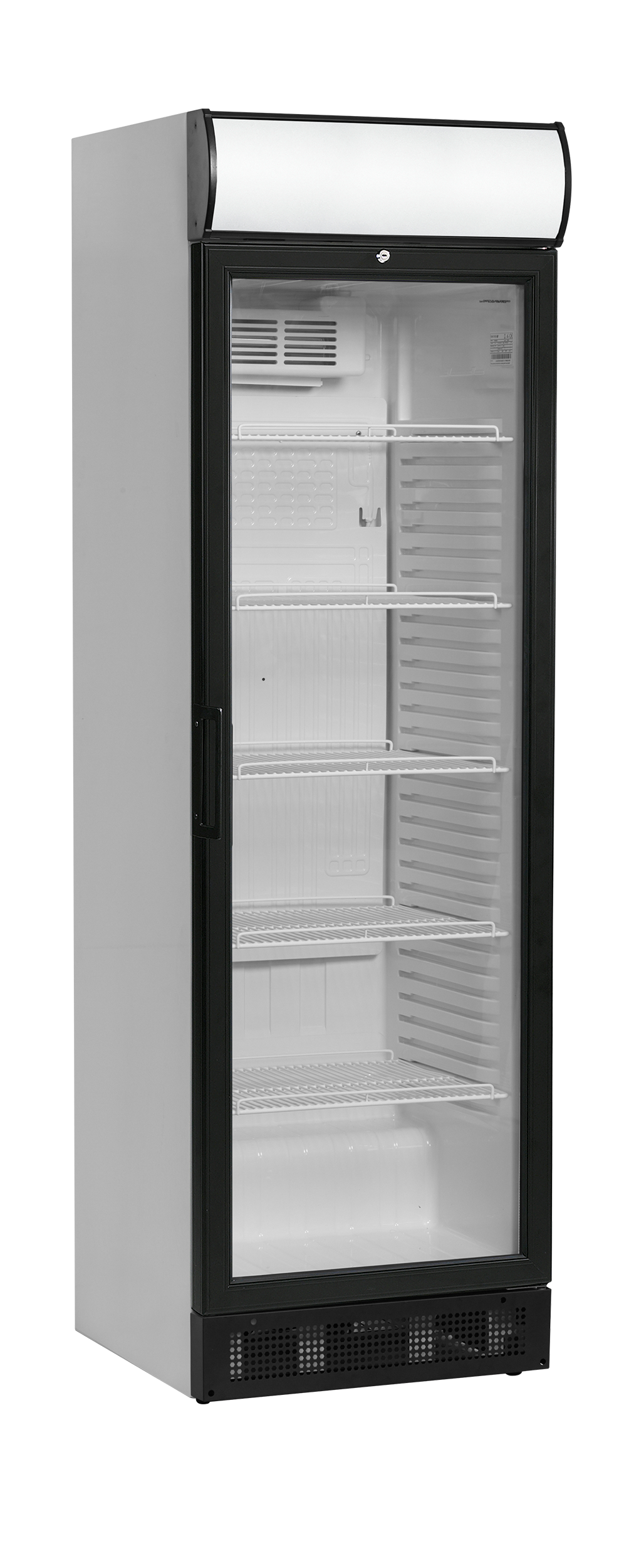 Getränkekühlschrank – 1 Glastür – 347 L – 595×640×1980 mm – Weiß – +2 bis +10 °C - Produktansicht