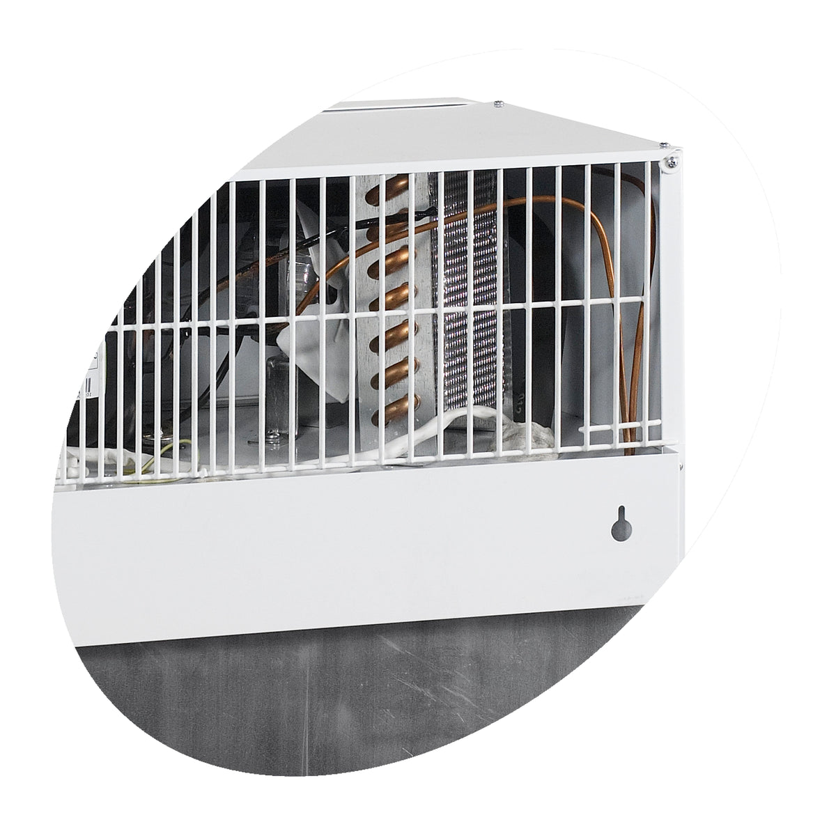 Tisch-Getränkekühlschrank – 1 Glastür – 55 L – 480×460×840 mm – Weiß - Detail