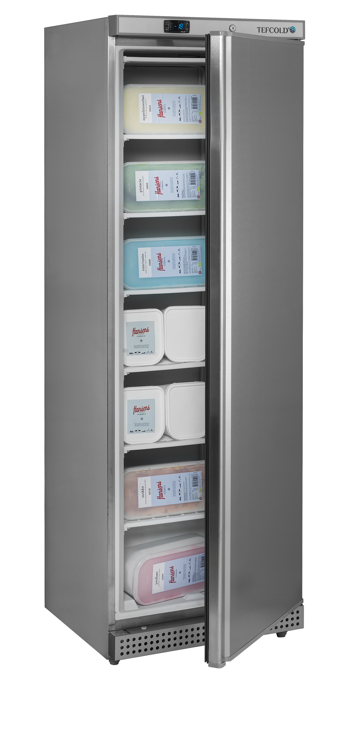 Gewerbegefrierschrank – 1 Tür – 340 L – 600×585×1855 mm – SS 430 – 6 Feste Gefrierablagen - Anwendungsbeispiel