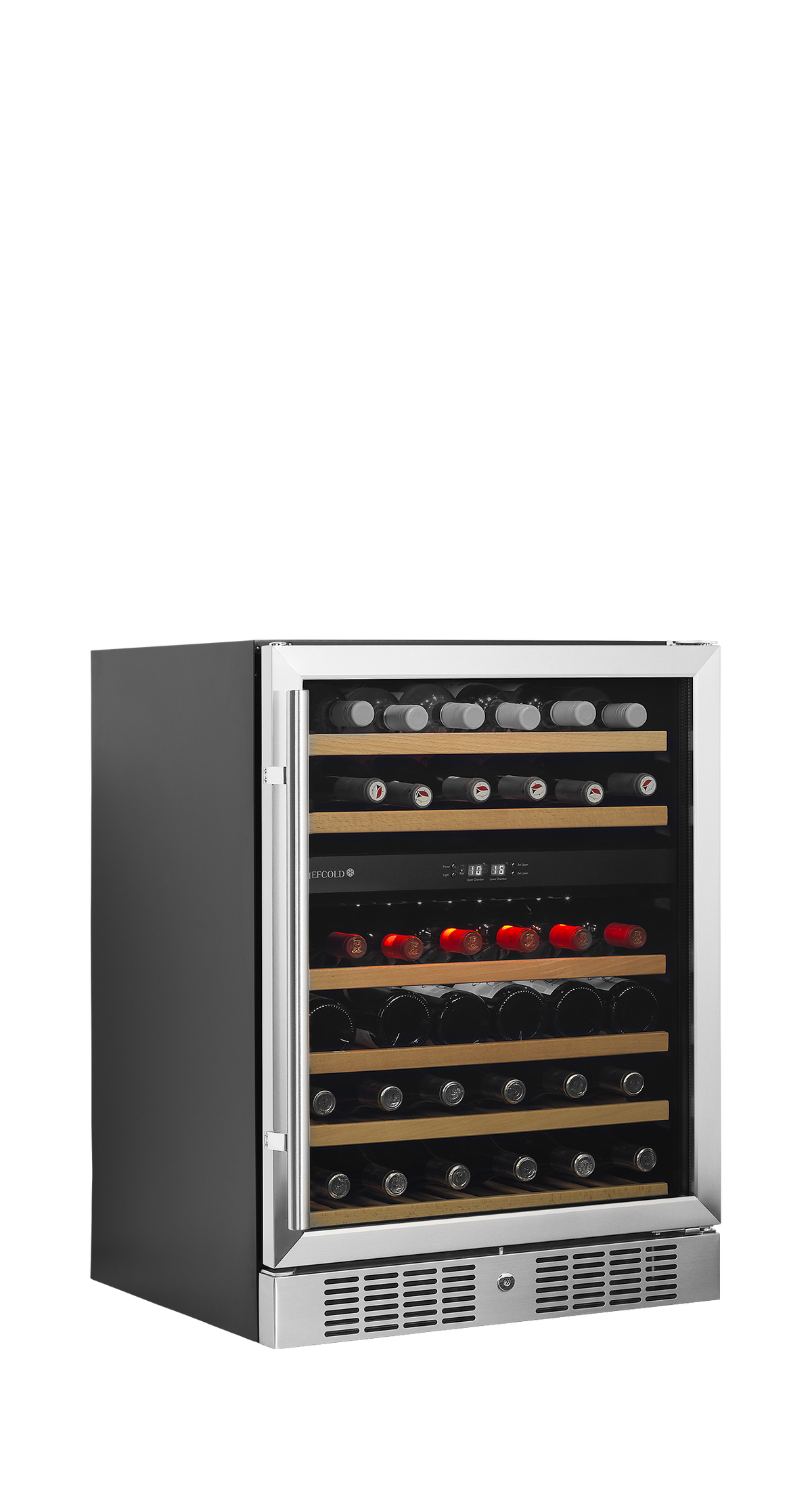 Weinkühlschrank – 1 Glastür – 46 Flaschen (750 ml) – 595×570×820 mm – Schwarz - Anwendungsbeispiel