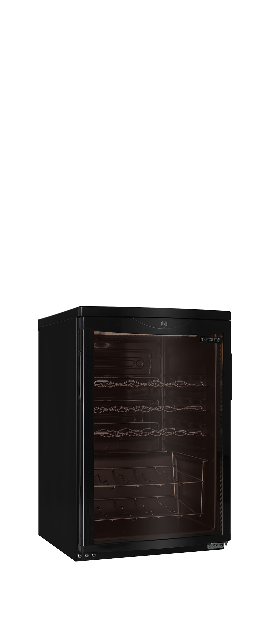 Weinkühlschrank – 1 Glastür – 22 Flaschen (750 ml) – 503×567×775 mm – Schwarz - Produktansicht