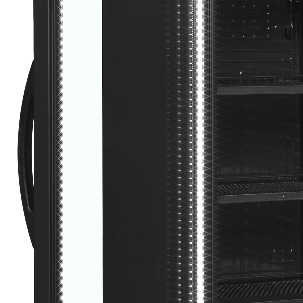 Getränkekühlschrank – 1 Glastür, Linksanschlag – 219 L – 595×600×1840 mm – Schwarz – +2 bis +12 °C - Detail