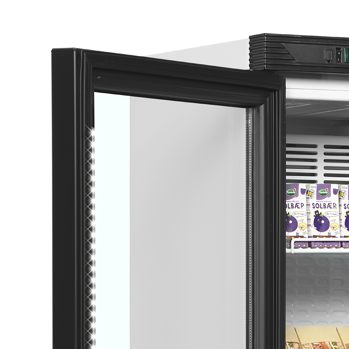 Getränkekühlschrank – 1 Glastür, Linksanschlag – 219 L – 595×600×1840 mm – Weiß – +2 bis +12 °C - Detail