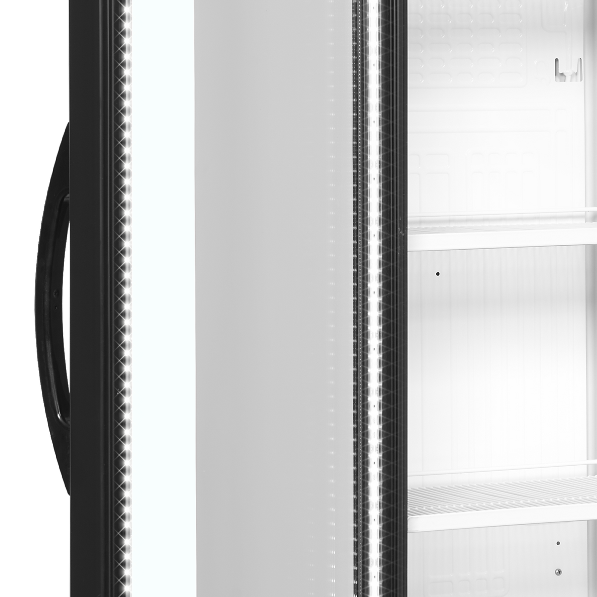 Getränkekühlschrank – 1 Glastür, Linksanschlag – 219 L – 595×600×1840 mm – Weiß – +2 bis +12 °C - Detail