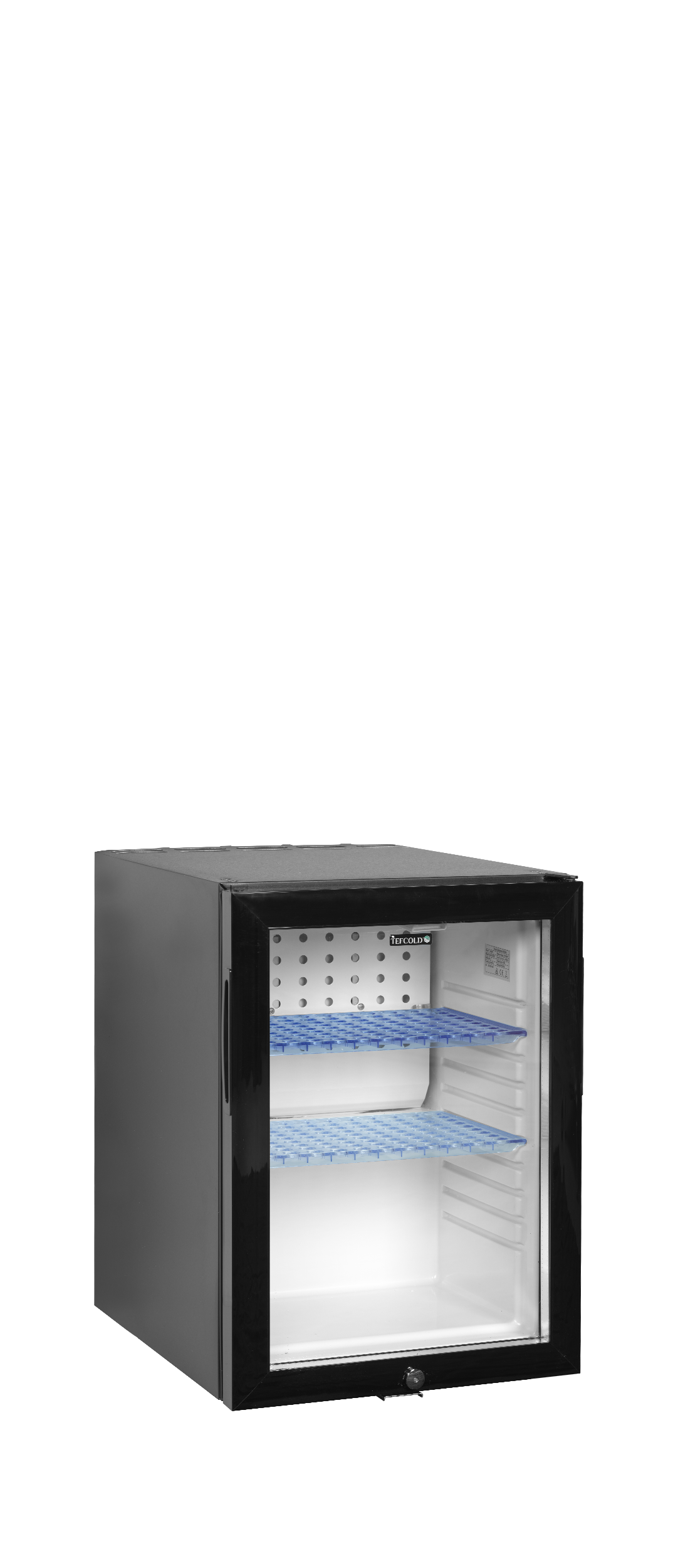 Minibar-Kühlschrank – 1 Glastür – 34 L – 402×485×565 mm – Schwarz - Produktansicht