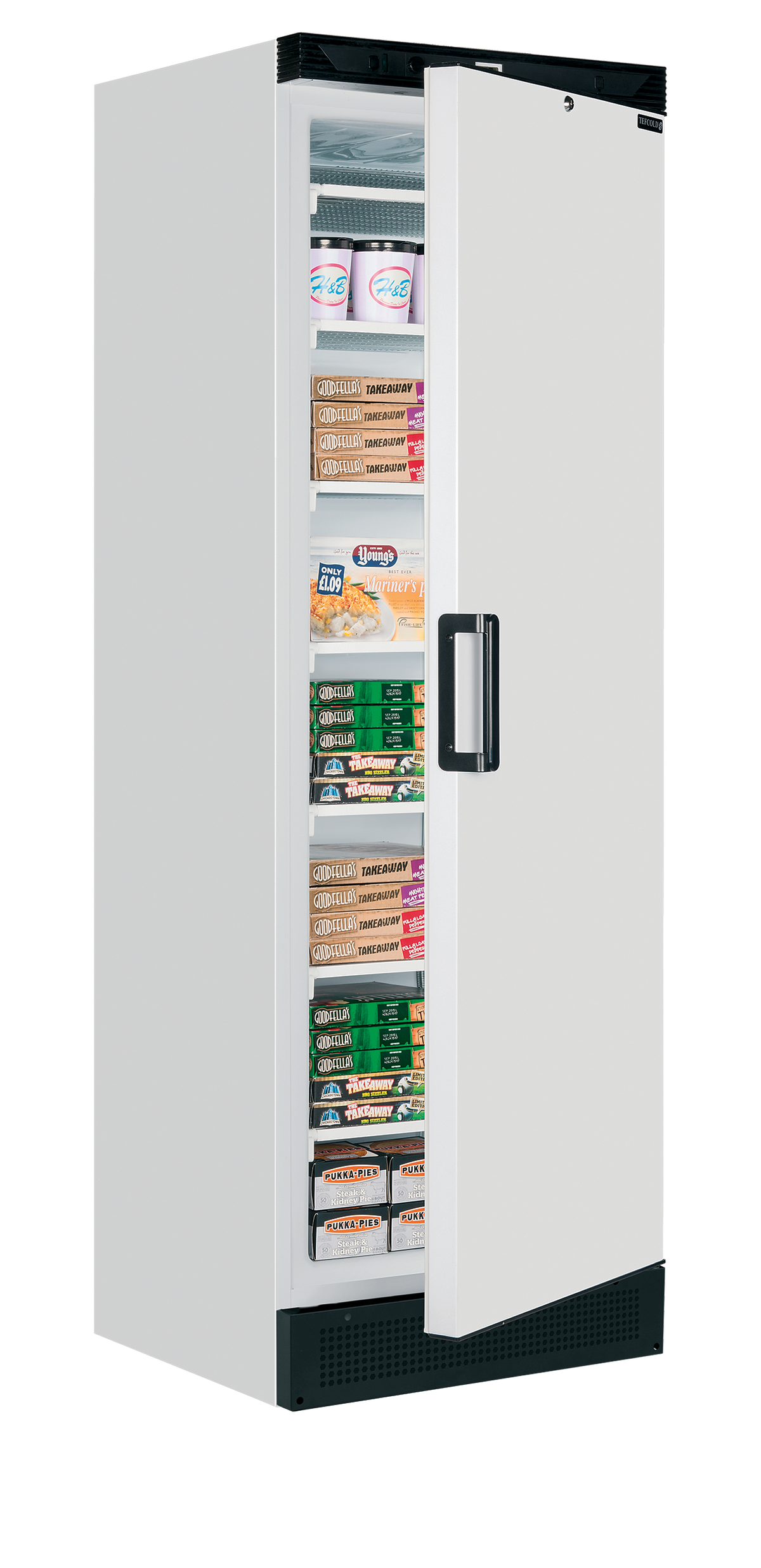 Gewerbegefrierschrank – 1 Tür – 270 L – 595×600×1840 mm – Weiß – 6 Feste Gefrierablagen - Anwendungsbeispiel