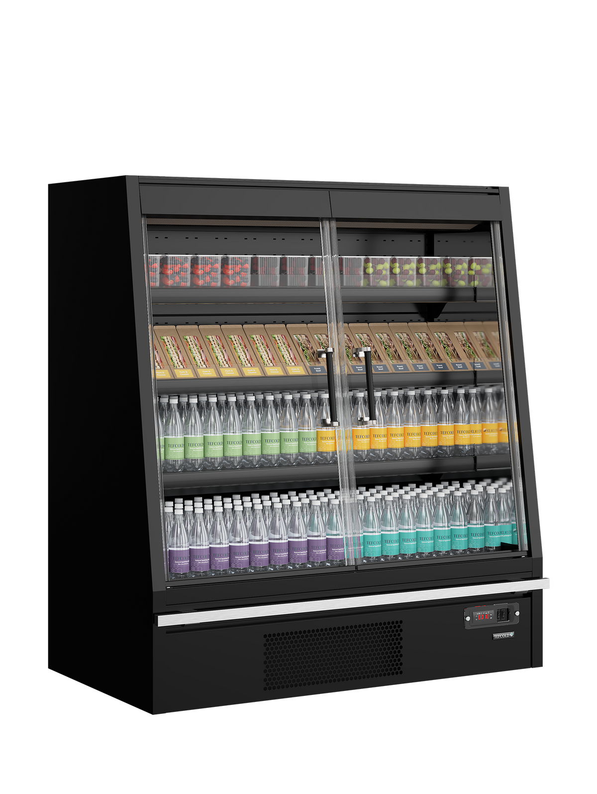 Wandkühlregal – 360 L – 1330×740×1500 mm – Schwarz RAL9005 - Anwendungsbeispiel