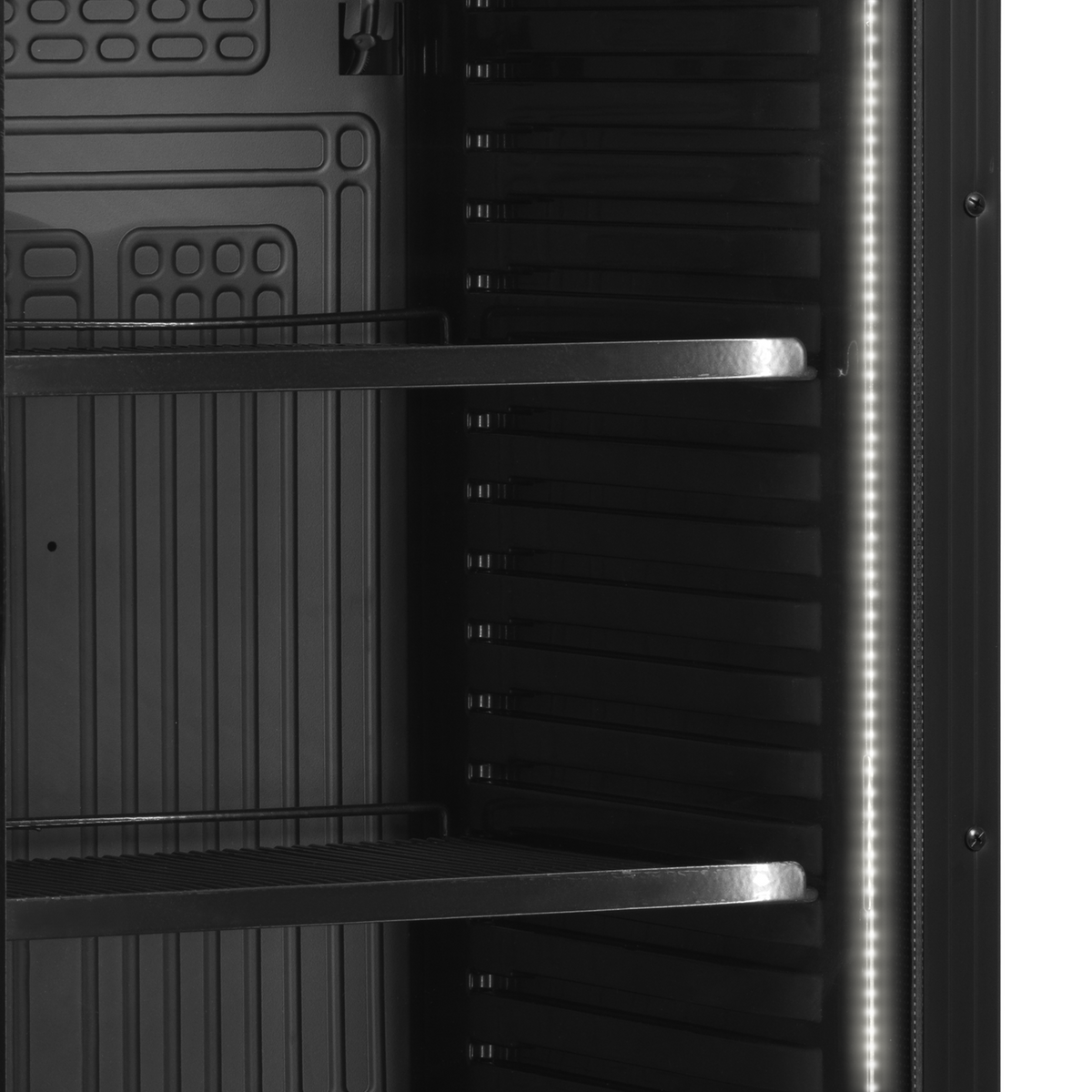 Getränkekühlschrank – 1 Glastür – 219 L – 595×640×1840 mm – Schwarz – +2 bis +10 °C - Detail