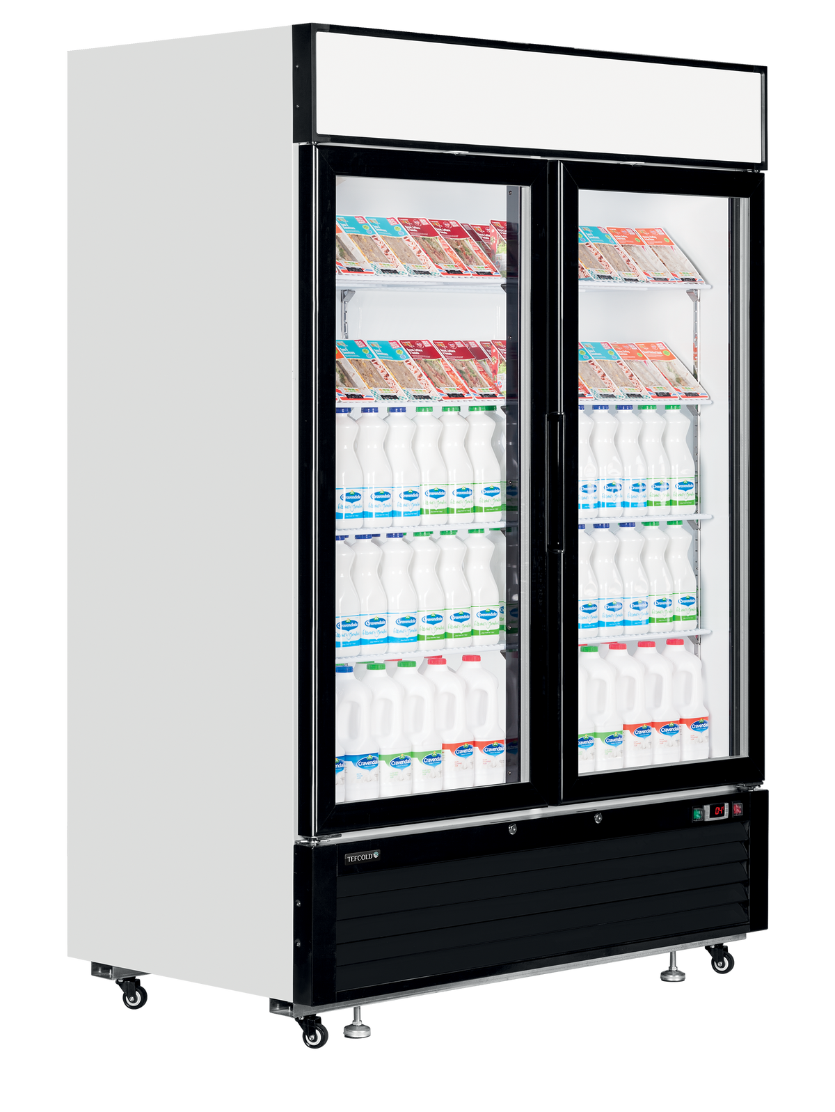 Verkaufskühlschrank – 2 Glastüren – 922 L – 1382×805×2065 mm – Weiß – 10 - Anwendungsbeispiel