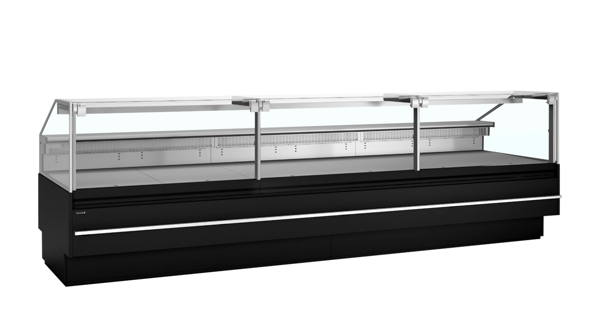 Bedienkühltheke – 982 L – 3798×1120×1190 mm – Schwarz RAL9005 - Produktansicht