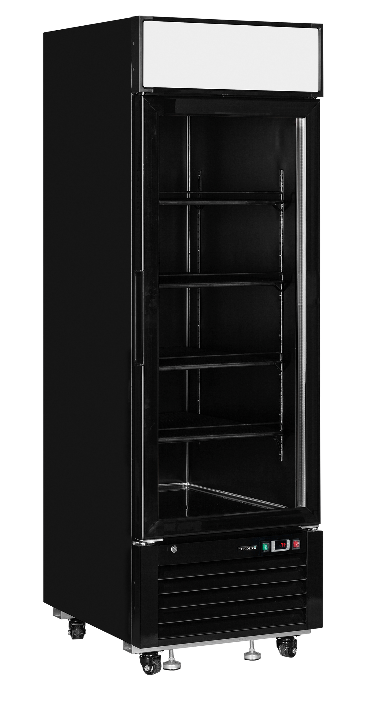 Verkaufskühlschrank – 1 Glastür – 405 L – 685×805×2065 mm – Schwarz RAL9005 – 5 - Produktansicht