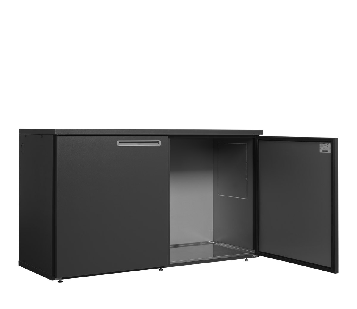 Fasskühler ohne Kühlaggregat – 2 Türen – 1072 L – 1870×710×1080 mm – Anthrazit RAL 7021 - Innenansicht