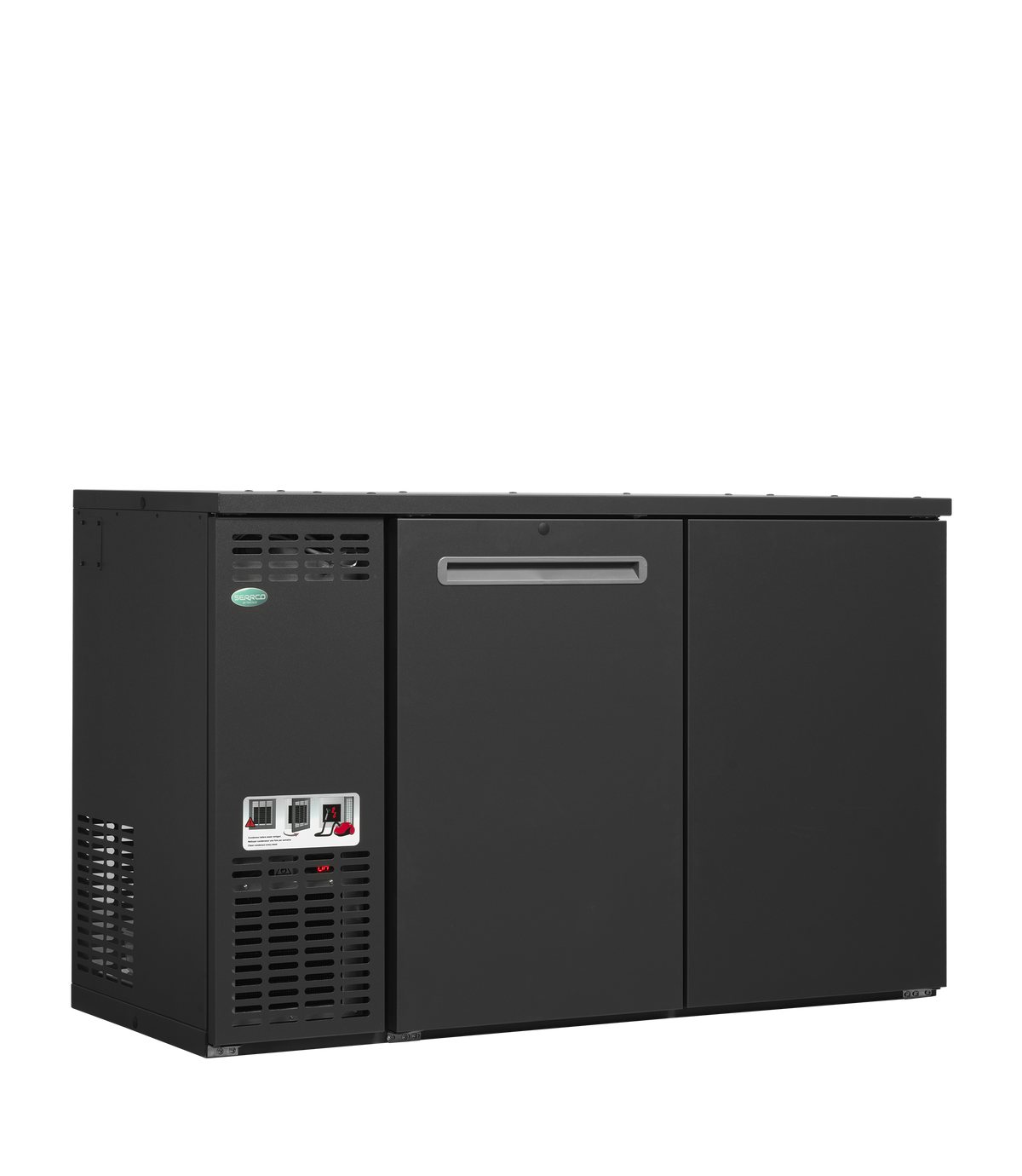 Fasskühler – 2 Türen – 367 L – 1350×580×840 mm – Anthrazit RAL 7021 – Kühlaggregat links - Produktansicht
