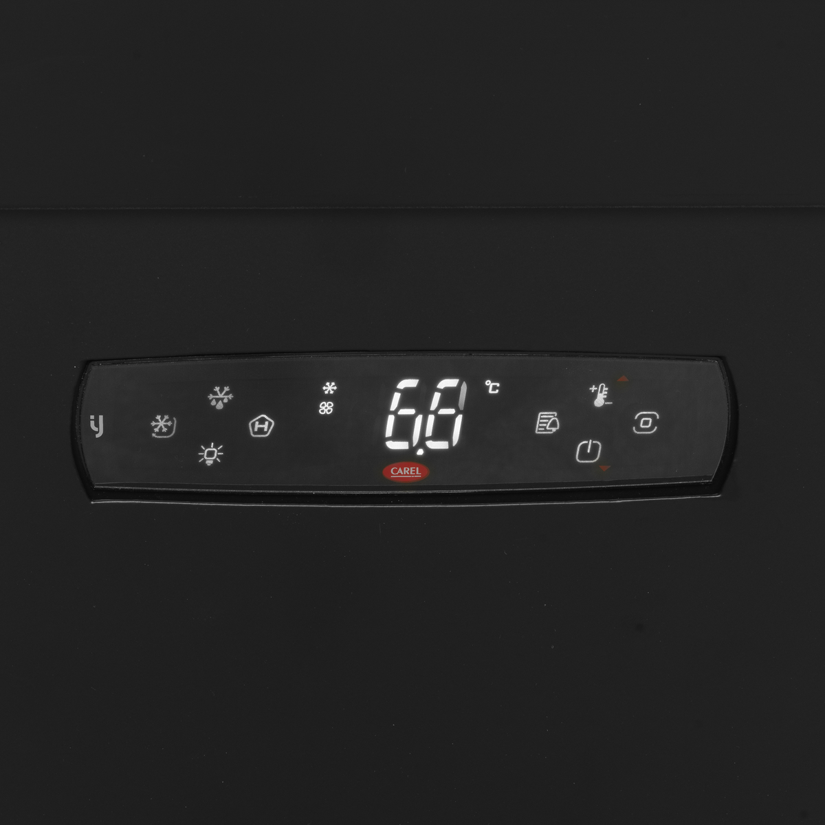 Wandkühlregal – 3 Glastüren – 1110 L – 1955×805×2095 mm – Schwarz RAL9005 - Detail