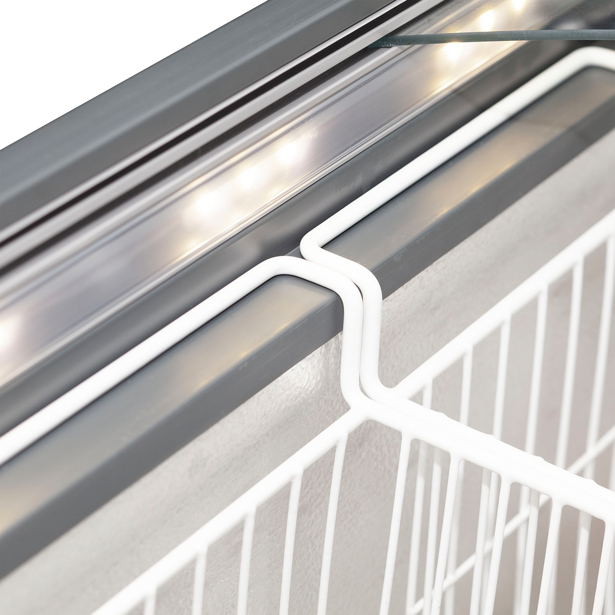 Eiscreme-Gefriertruhe – 351 L – 1700×650×850 mm – Weiß / Grau – 235 W - Detail