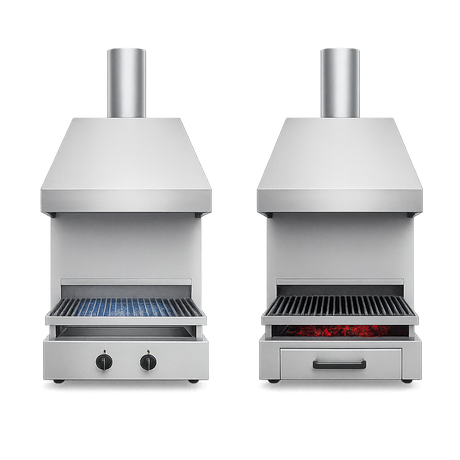 Wall-Type Gas Vapor & Charcoal Grills