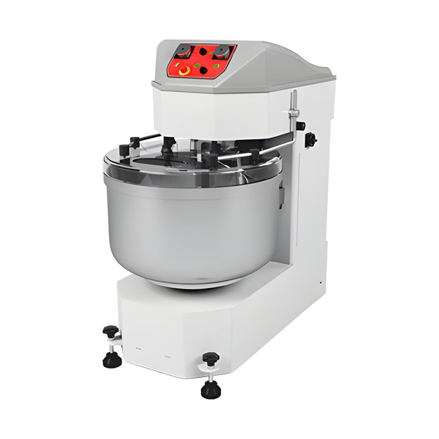 Doppelspiral-Teigknetmaschine, 130 kg, 80 kg Mehl, 2 Geschwindigkeiten, 400V, 825×1350×1320 mm – Produktbild