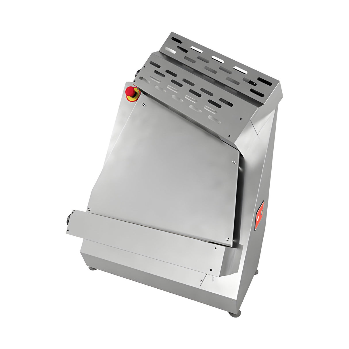 Pizza-Teigausrollmaschine, 46 cm Walze, verstellbarer Durchmesser und Dicke, Plexiglasschutz, 0,25 kW, 590×485×787 mm – Produktbild