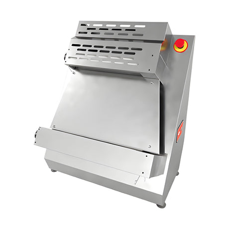 Pizza-Teigausrollmaschine, 46 cm Walze, verstellbarer Durchmesser und Dicke, Plexiglasschutz, 0,25 kW, 590×493×684 mm – Produktbild