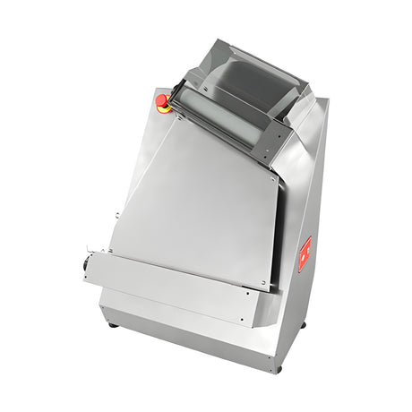 Pizza-Teigausrollmaschine, 40 cm, verstellbarer Durchmesser und Dicke, Plexiglasschutz, 0,25 kW, 530×493×754 mm – Produktbild