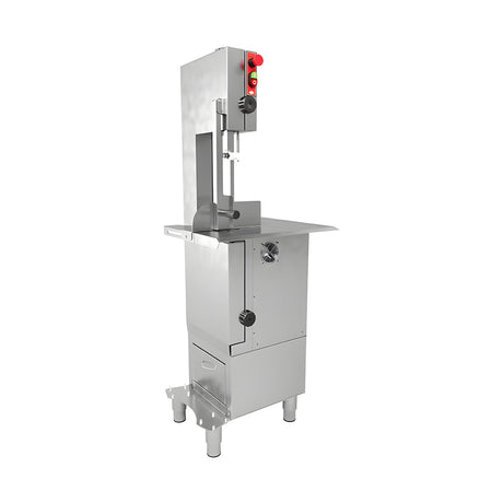 Knochensäge mit Gestell, 1,5 kW, Schnitthöhe 350 mm, Bandlänge 2145 mm, Edelstahl-Arbeitstisch, Not-Aus-Schalter, 550×670×1540 mm – Produktbild