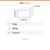 Grießdessert-Maschine, 5 kg, Edelstahl, 695×360×970 mm – Technische Daten