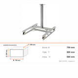 Untergestell für Doughnut-Maschine, Edelstahl, 750×800×840 mm – Abmessungen