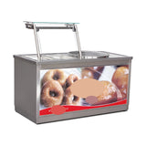 Donut-Tisch, elektrisch, 25 L Kochschüssel, 220 V, 2× GN 1/1, Edelstahl, 1400×700×850 mm – Produktbild
