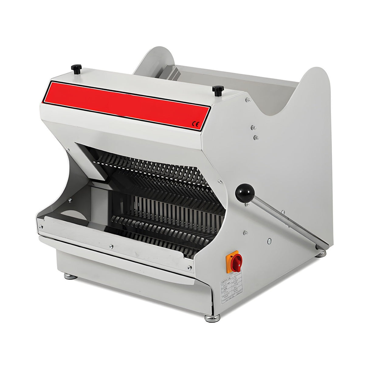 Brotschneidemaschine, Schnittstärke 10 mm, 42 Edelstahlklingen, 0,37 kW, automatische Abschaltung, 733×643×682 mm – Produktbild