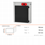 Messersterilisator, 10 Messer, UV-Sterilisation, Timer 0-120 min, 0,1 kW, Edelstahl, 554×160×621 mm – Abmessungen
