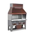 Wandgrill Holzkohle, 2 höhenverstellbare Kohlereservoirs, elektrostatisch lackiert, Monoblock-Haube, 2150×750×2150 mm – Produktbild