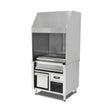 Wandgrill Holzkohle, Edelstahl, 120 cm Grillfläche, Monoblock-Haube, Ascheschublade, 1365×850×2150 mm – Produktbild