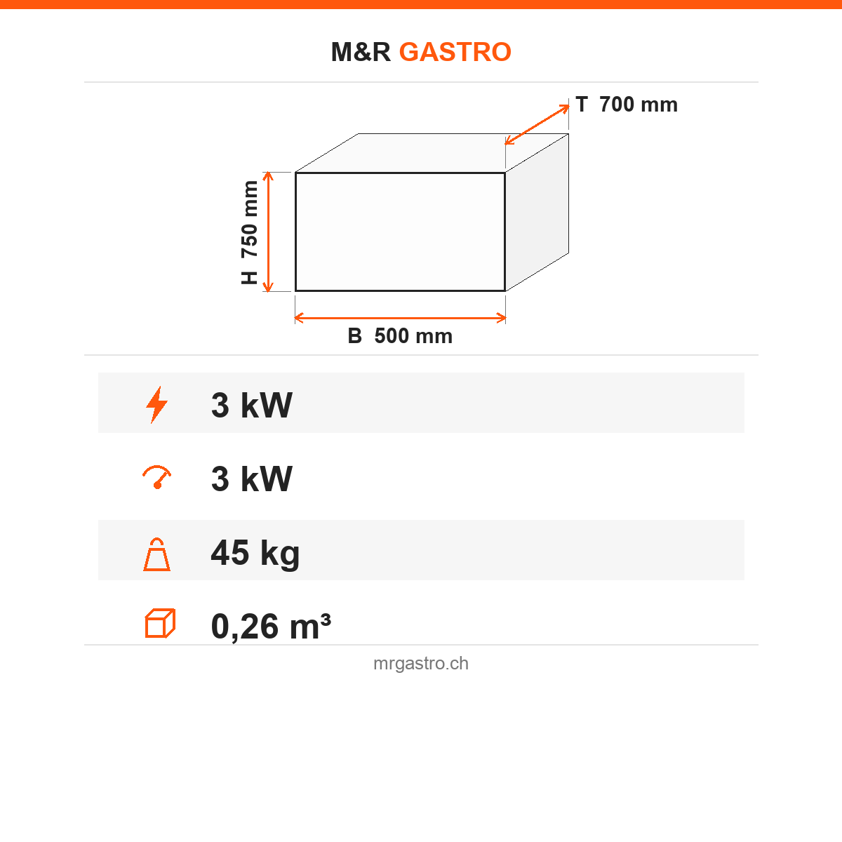 Kartoffelbackofen Elektro, 2 Schubladen, 3 kW, Digitalthermostat, 500×700×750 mm – Technische Daten