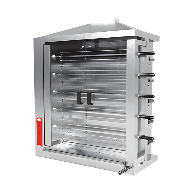 Holzkohle Hähnchengrill, 18 Hähnchen, Edelstahl, hitzebeständige Glastüren, leises Stahlgetriebe, 1193×675×1008 mm – Produktbild