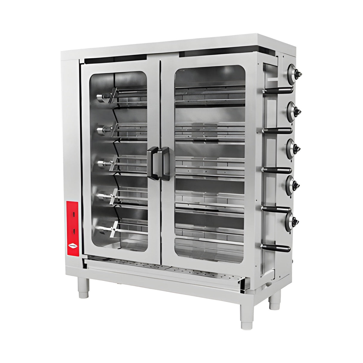 Gas Hähnchengrill, 30 Hähnchen, 32,33 kW, Edelstahl, hitzebeständige Glastüren, separat regelbare Brenner, Erdgas/Flüssiggas, 1194×481×1180 mm – Produktbild