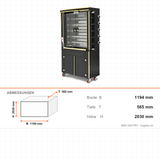 Gas Hähnchengrill, 30 Hähnchen, 32,33 kW, Edelstahl, hitzebeständige Glastüren, separat regelbare Heizzonen, Serie 700, 1194×565×2030 mm – Abmessungen