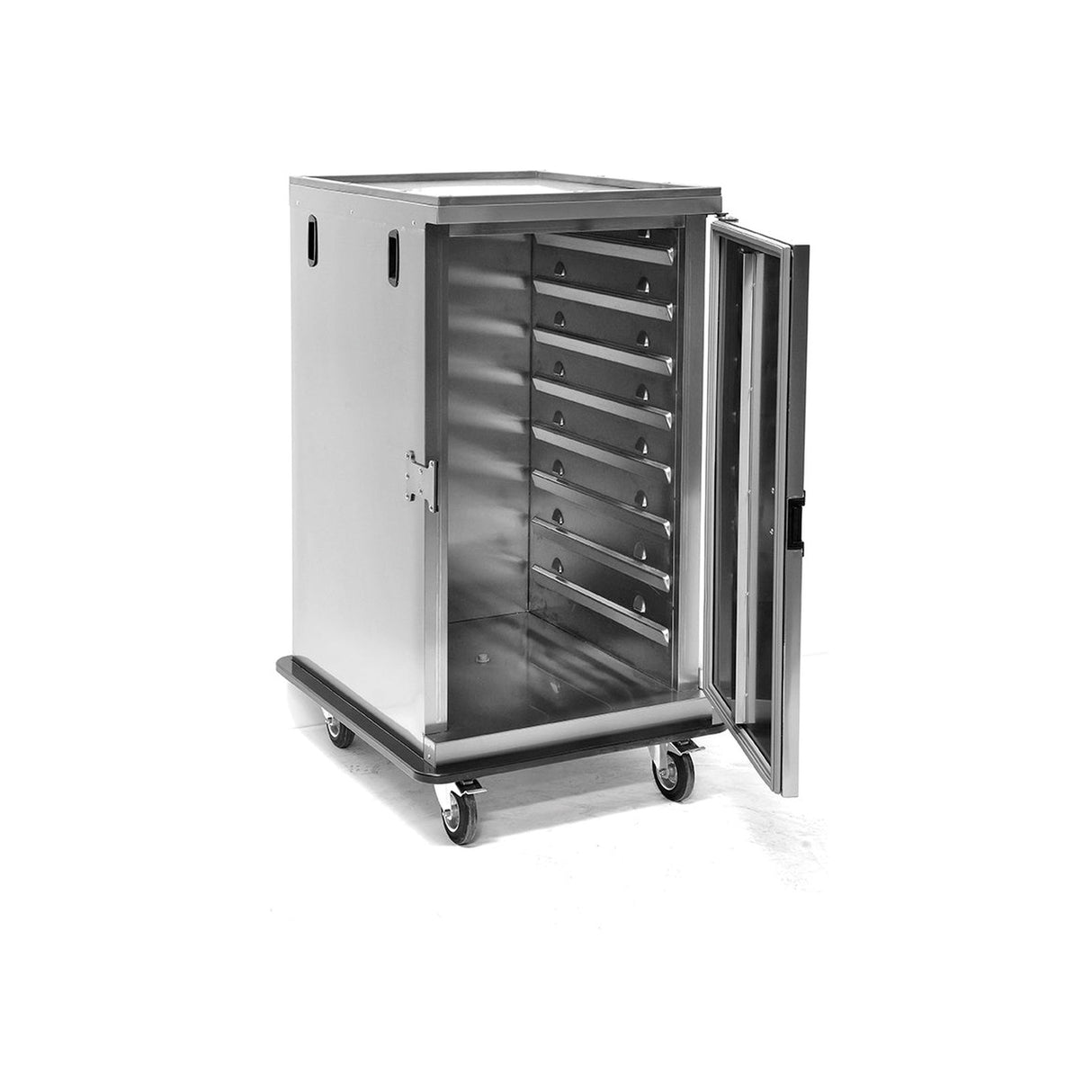 Transportwagen neutral, isoliert, 8x GN 2/1, Polyurethan-Isolierung, Edelstahl, verriegelbare Rollen, 716×888×1275 mm