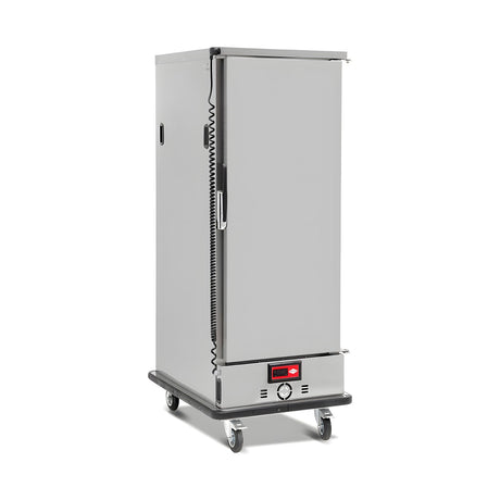 Bankettwagen beheizt, 11x GN 2/1, Digitalthermostat mit Feuchtesystem, 3 kW, Edelstahl, 716×888×1835 mm – Produktbild