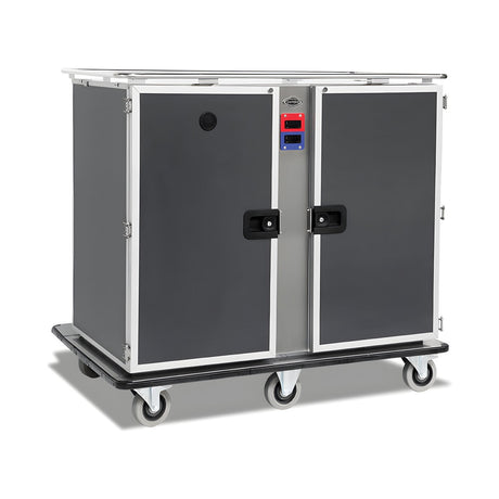 Bankettwagen Warm/Kalt, 12x GN 1/1 warm + 12x GN 1/1 kalt, Digitalthermostat 65/75 °C und +4/+10 °C, 2,05 kW, Aluminium, 1115×920×1400 mm, Serie Plus – Produktbild