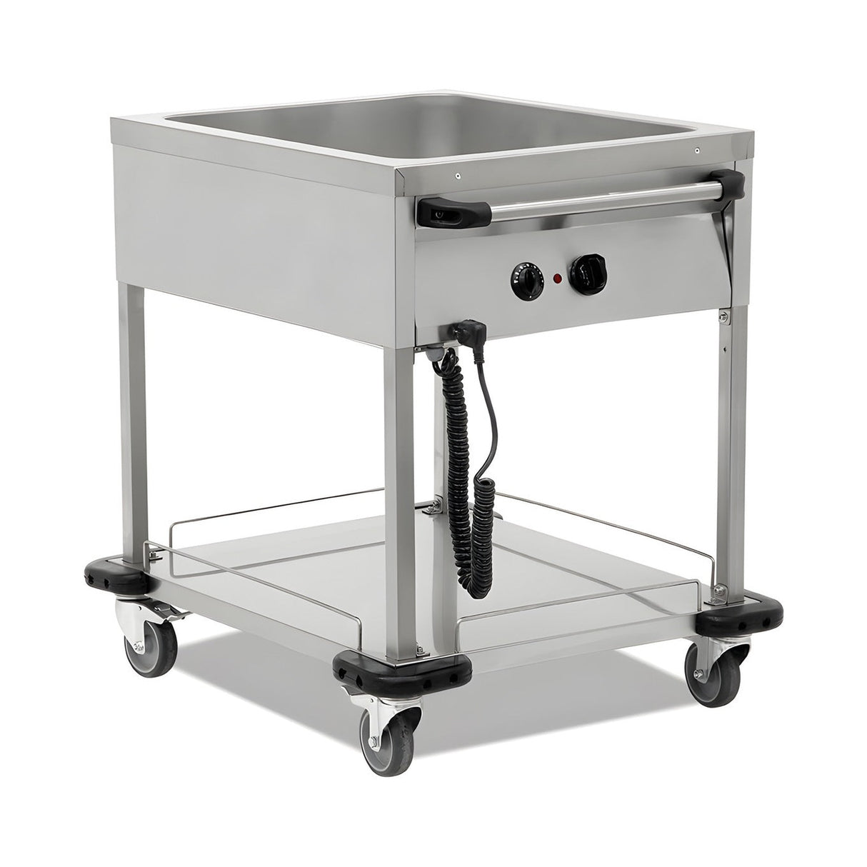 Bain-Marie fahrbar, 3x GN 1/1, 3,6 kW, Thermostat, Edelstahl, 1185×705×850 mm – Produktbild
