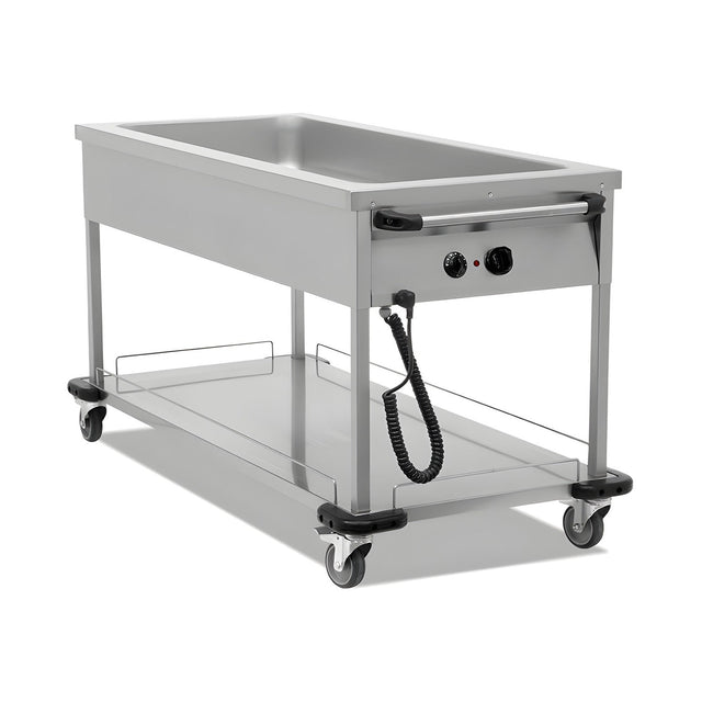 Bain-Marie fahrbar, 4x GN 1/1, 3,5 kW, Thermostat, Edelstahl, 1505×705×850 mm – Produktbild