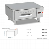 Wärmeschublade, 1 Schublade, 2 kW, GN 1/1, 825×640×405 mm – Abmessungen